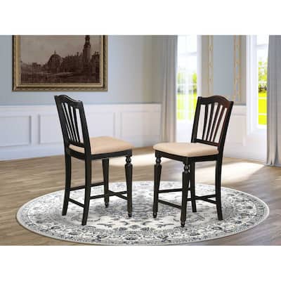 24 Inch Counter Height Wooden Bar Stools with Comfortable Wooden Seat, Modern Kitchen Island Dining Room Seating