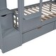 preview thumbnail 65 of 64, Elegant Twin over Twin Bunk Bed With 2 Drawers,3 Shelves and Slide,Sturdy Frame,s