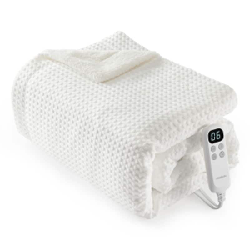 240g Polyester Waffle Heating Blanket White