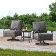 preview thumbnail 2 of 8, 3-Piece Outdoor Swivel wicker Bistro Set
