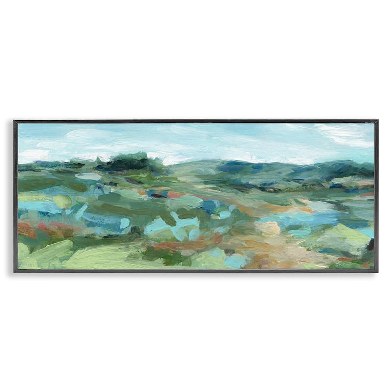 Stupell Painterly Landscape Greenery Framed Giclee Art Design By Carol Robinson - 24 x 10 - Black