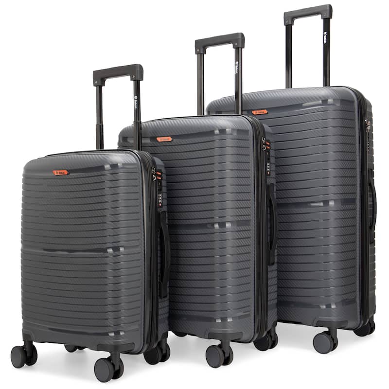 Bobcat Trencher 3-Piece Expandable Hardside Spinner Luggage Set - Grey