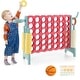 preview thumbnail 12 of 14, 4-in-a-Row Connect Game with Basketball Hoop and Toss Ring - 47" x 13" x 31" (L x W x H) Navy