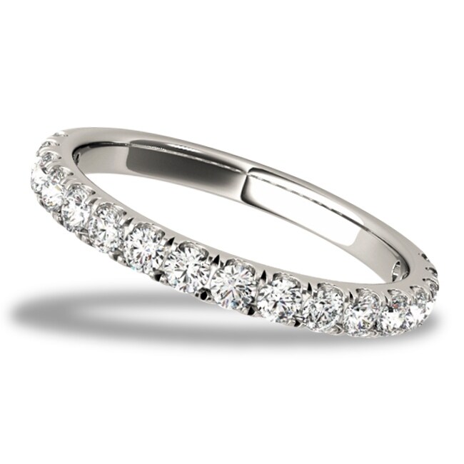 Lucid Style 14K Gold 0.51 CT French Pave Round Cut Diamond Wedding Band