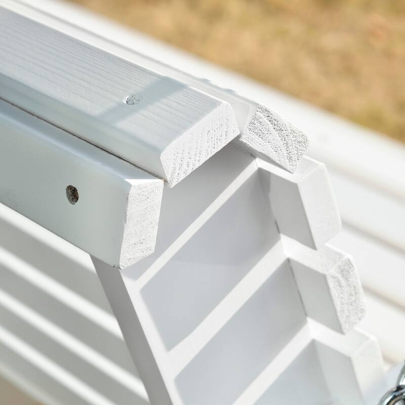 Outsunny 2-Person Outdoor Porch Swing Bench with 2 Built-In Cup Holders, Slatted Design, & Chains Included