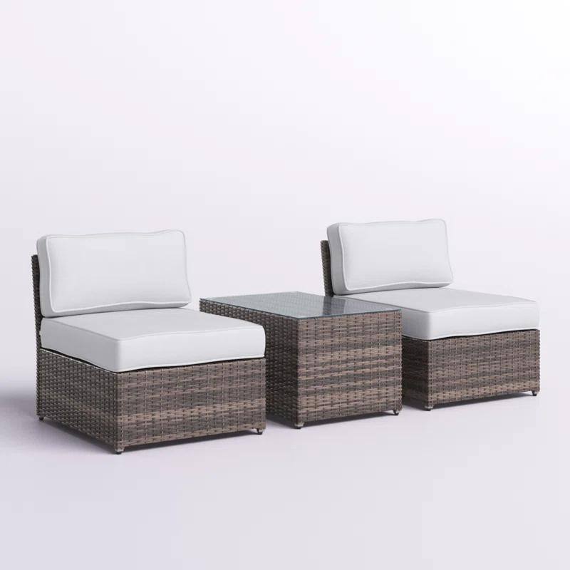 Fully Assembled Rattan Wicker 2-Person Seating Set with Cushions - Brown
