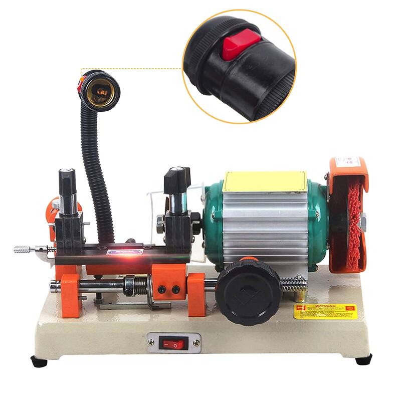 DoCred Key Cutting Machine, Professional Key Duplicator with Brush - Red