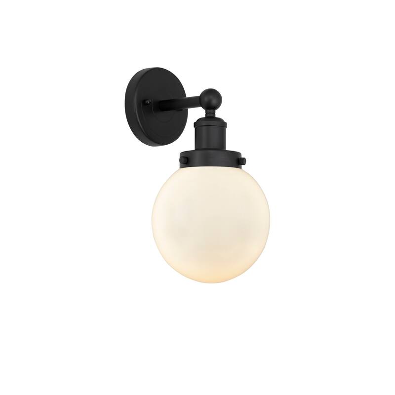 Innovations Lighting 616-1W-10-7 Beacon Sconce Beacon 10" Tall Wall - Matte Black / Matte White
