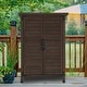 preview thumbnail 31 of 43, Mcombo Outdoor Wood Storage Cabinet, Small Size Garden Wooden Tool Shed with Double doors, Outside Tools Cabinet 0985CR
