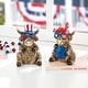 preview thumbnail 2 of 6, Glitzhome Set of 2 Patriotic July 4th Resin Highland Cows Table Decor