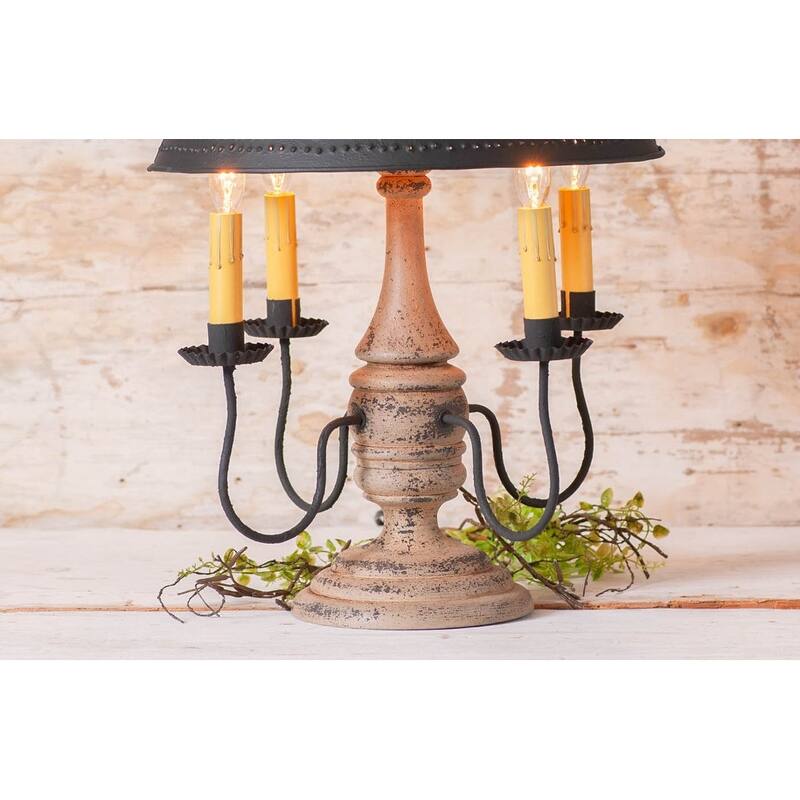 Irvins Country Tinware Jamestown Wood Table Lamp - Buttermilk - 21.5 X 15 X 15 inches