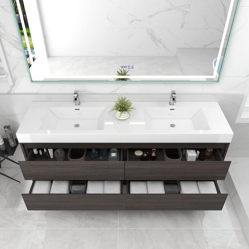 Morava 72" Floating Vanity with Double Sink - 72