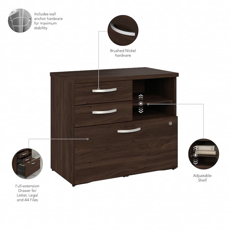 Hybrid Office Storage Cabinet with Drawers by Bush Business Furniture