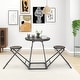 preview thumbnail 2 of 8, Costway 3-Piece Bar Table Set Round Pub Dining Table & 2 Foldable - See Details