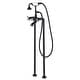 preview thumbnail 6 of 11, SevenFalls 8019 Telephone Double Lever Handles Clawfoot Floor Mounted Tub Filler with Handheld Shower