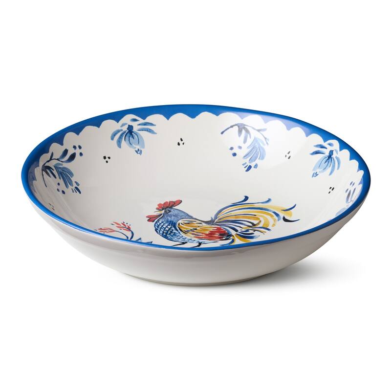 Certified International French Rooster 128 oz. Serving Bowl 13" x 3" - 13.00"L x 13.00"W x 3.00"H