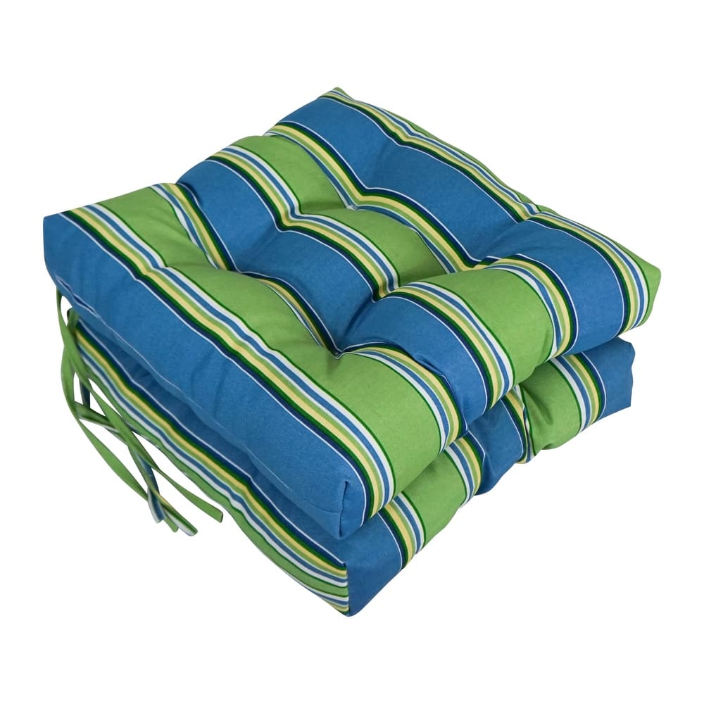 16-inch Square Tufted Indoor/Outdoor Chair Cushions (Set of 2) - 16"