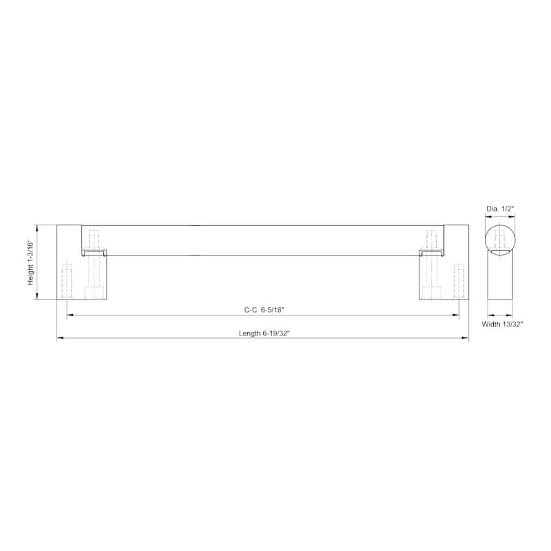 Dowell Series 3005 Handles (160mm/6.3" CTC), Brushed Nickel, 5 Pack - 6.3" - 160mm