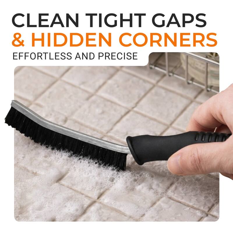 Cheer Collection 3 Piece Crevice Cleaning Brush Set with Fine Bristles