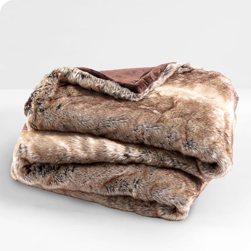 Bare Home Faux Fur Blanket - Ultra-Soft Blanket - Luxurious Fuzzy Warm