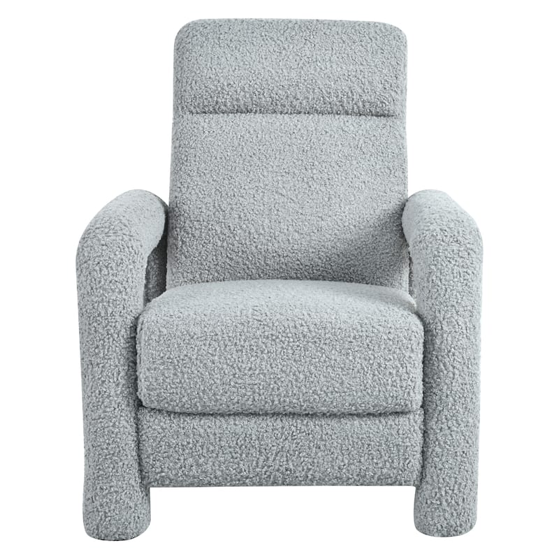 31.25" Push Back Recliner Armchair Upholstered Recliner Chair Single Sofa with Adjustable Backrest for Living Room, Light Grey