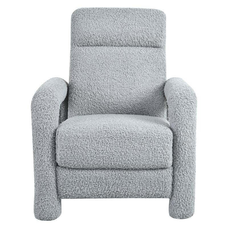 Push Back Recliner Armchair, 31.25" Teddy Upholstered Single Sofa Chair with 3-Position Adjustable Backrest for Living Room