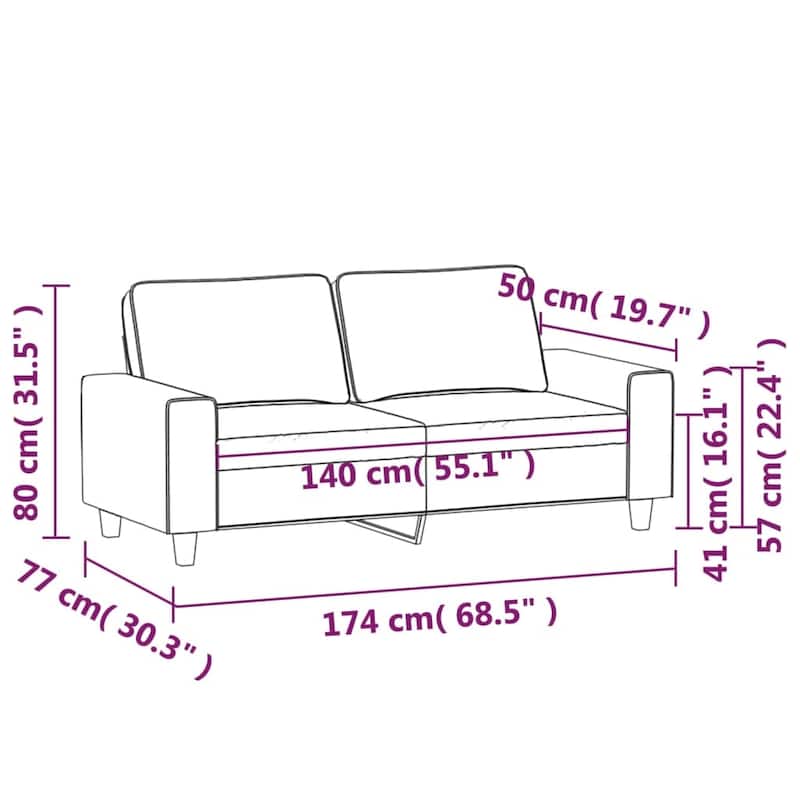 vidaXL Sofa Chair Accent Upholstered Chair for Living Room Microfiber Fabric