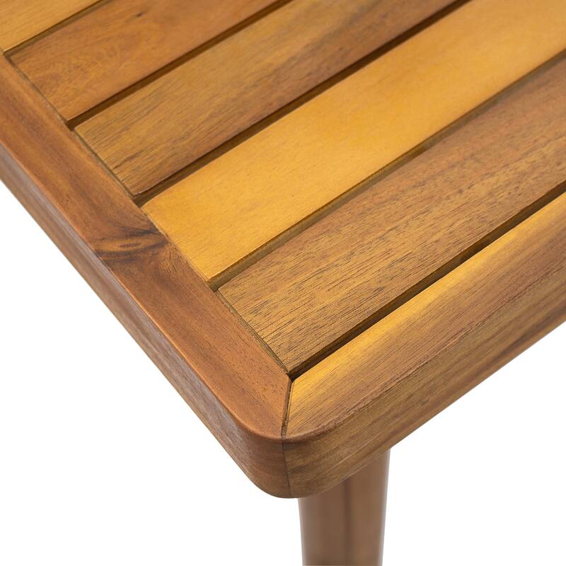 Roomfitters 7 Pcs Outdoor Dining Set, Modern Patio Furniture Set, Wooden Table & 6 Chairs with Cushions