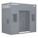 preview thumbnail 10 of 14, Elegant Twin Size House Loft Bed With Ladder and Wardrobe, Health and Comfort, Sturdy Construction & Safety Guaranteed, Grey
