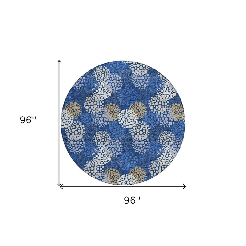 HomeRoots Polka Dot Transitional Rectangle Outdoor Rug