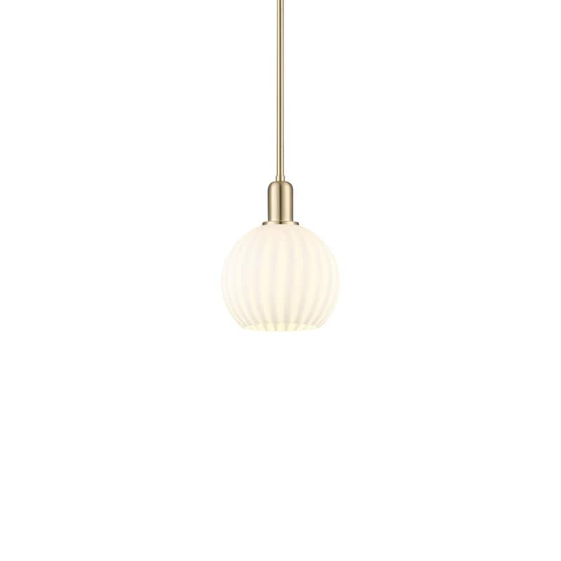 Innovations Lighting 716-1S-11-8 White Venetian Pendant White Venetian - Champagne Bronze / White Venetian