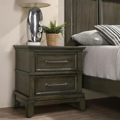 Evva Traditional Grey 2-Drawer Night Stand by Furniture of America