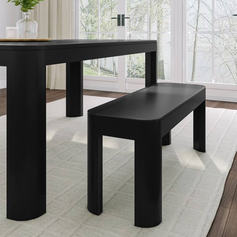 Plank and Beam Contour Dining Bench - 46" - Black
