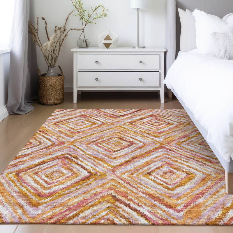 Machine Washable Indoor/ Outdoor Chantille Moroccan Boho Contemporary Rug