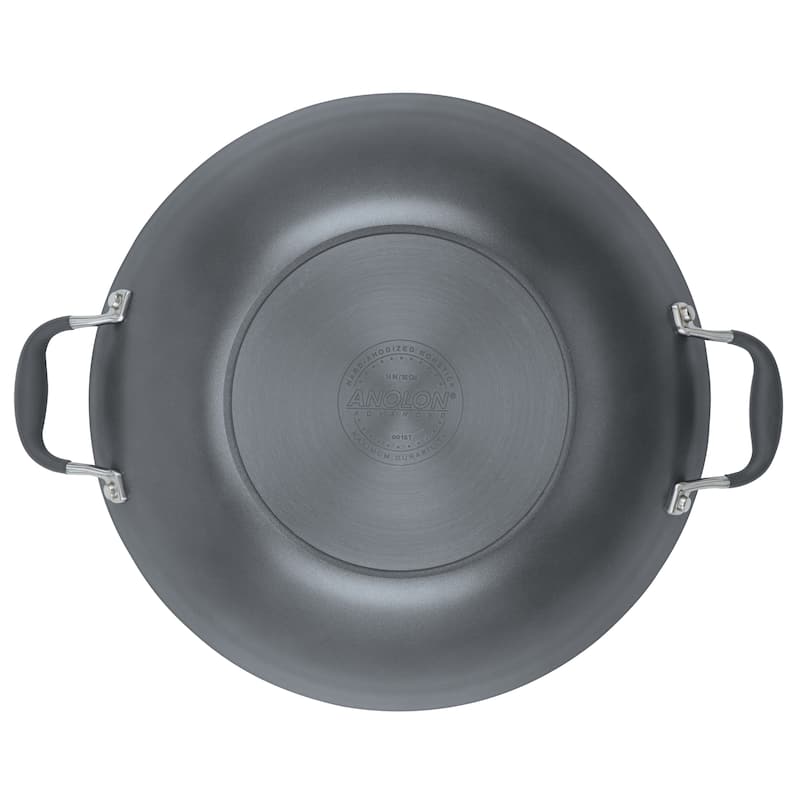 Advanced Home Nonstick Open Stock Cookware 14-Inch Covered Wok, Onyx