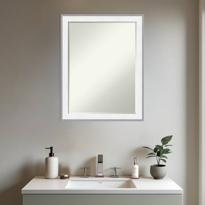Maya Half-Inch-Bevel Framed Bathroom Vanity Wall Mirror