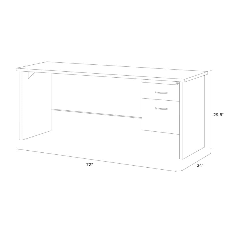 Executive Modular 24 x 72 Right Hand Pedestal Credenza,Charcoal/Mah