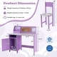 preview thumbnail 3 of 9, Costway Kids Study Desk with Chair, Whiteboard, Marker, Hutch, Storage - 35'' x 18'' x 34'' (L x W x H)