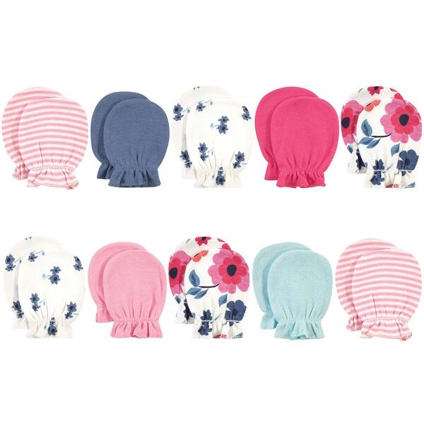 slide 1 of 1, Touched by Nature Baby Girl Organic Cotton Scratch Mitten 10pk, Garden Floral, One Size - Garden Floral Garden Floral - One Size