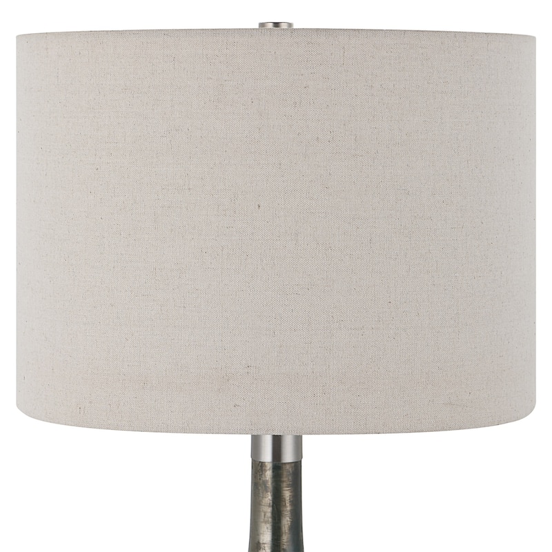 Tapered Base Glass Table Lamp with Drum Shade - 33.5"