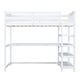 preview thumbnail 48 of 82, Space-Saving Loft Bed with Storage Shelves and Desk, Solid Wood Loft Bed Frame with Ladder and Guardrail for Kids Teens Adults