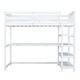 preview thumbnail 6 of 9, Twin Loft Bed with Desk & Storage Shelves, White
