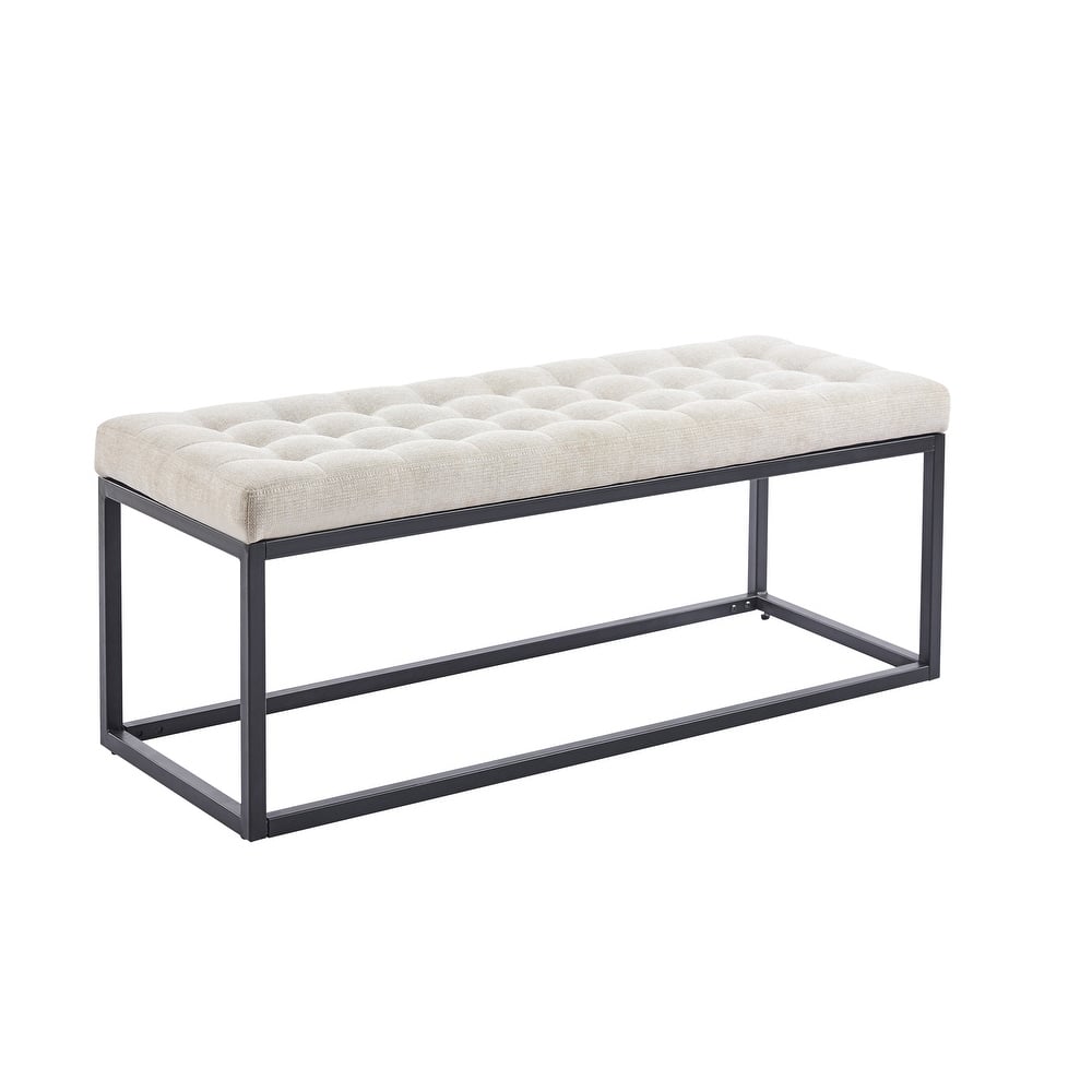 Porthos Home Vera Fabric Bench with Steel Base