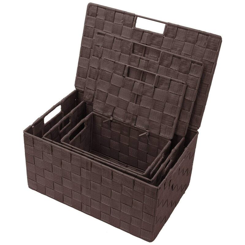 Weave Stackable Basket Set, 3 Pieces