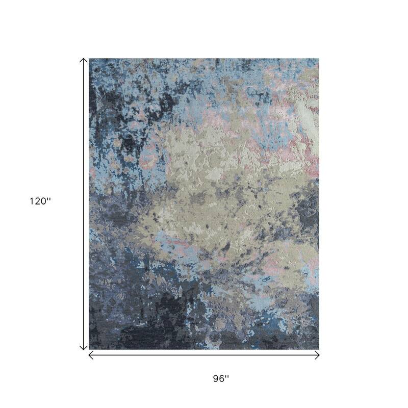 HomeRoots Abstract Contemporary Rectangle Area Rug - 120.00 in. x 96.00 in. x 0.25 in.