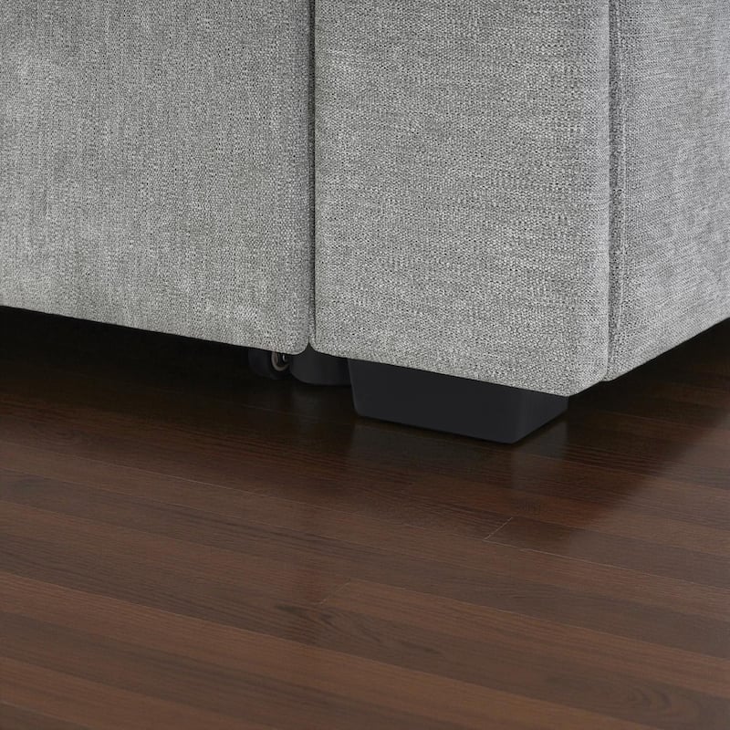 83.9" Convertible Sectional Sofa Bed with Dual Pull-Out Sleepers, Flip-Top Table, USB Ports, Cup Holder & Storage