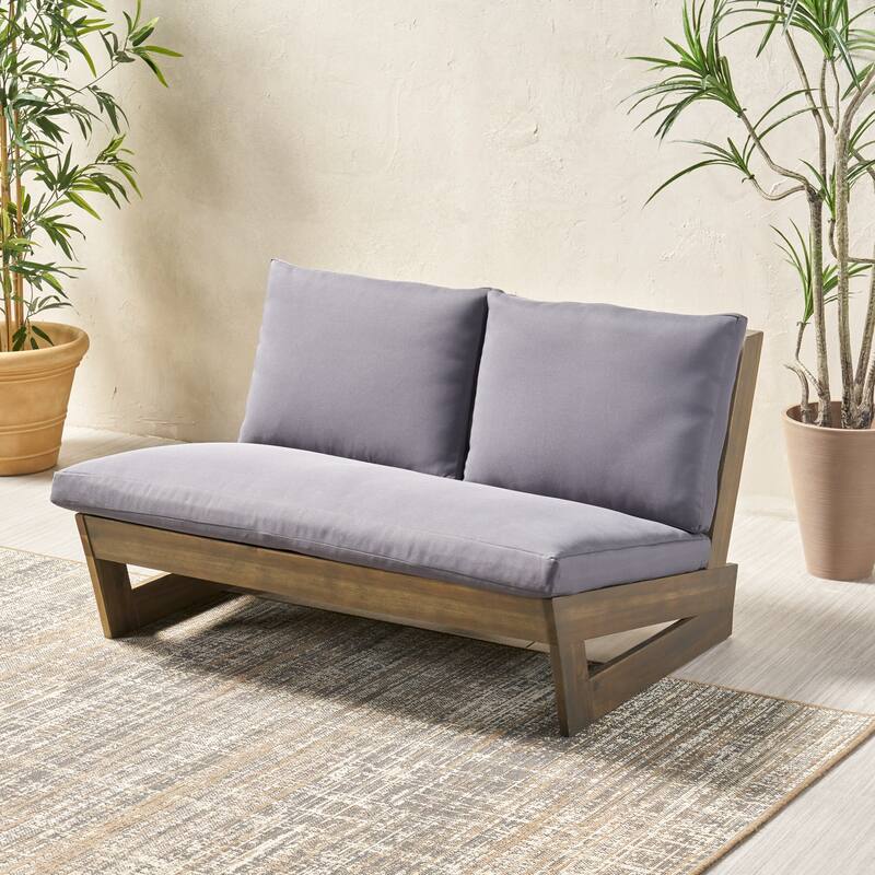 Sherwood Outdoor Acacia Wood Loveseat by Christopher Knight Home