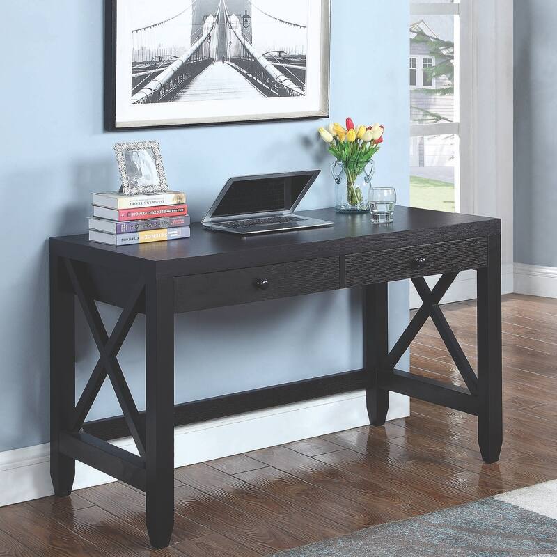 Contemporary Modern X Design Home Office Desk - Cappuccino