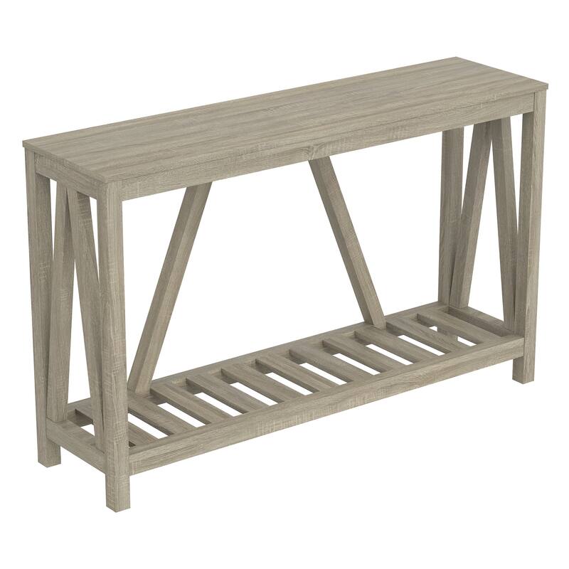 Entryway Table/Console Table-52"Long/Dark Taupe with 1 Shelf - 52" x 13.8" x 32 "