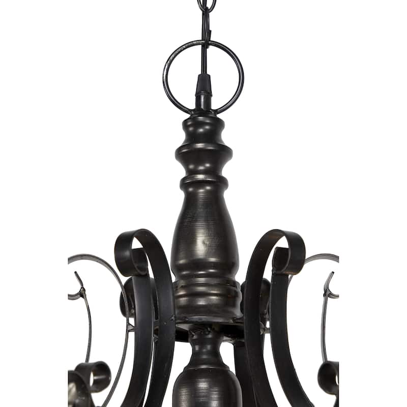 Metal Chandelier - Black - Roche River Decor